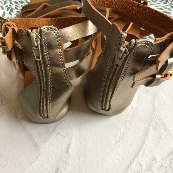 Charles Albert Metallic Gold Ghillie Sandals 8 - Picture 4 of 7